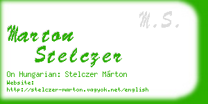marton stelczer business card